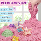 4 x RAW Customer Returns Weilim Sand Sandbox Set. Gifts for Girls Unicorn Magic Play Sand Suitcase. Beach Tools Sensory Sand Toys Magic Sand Unicorn for Children Pink  - RRP €143.96