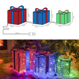 1 x RAW Customer Returns DELICHTER LED Christmas decoration, 3 red green blue gift box with bows Christmas lights for indoors, rooms, apartments near the Christmas tree - RRP €39.42