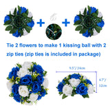 1 x Brand New BLOSMON Bouquet Flower Arrangements Artificial Decoration Rose 6 Pcs Royal Blue White Artificial Bouquet Flowers Table Decoration Flower Ball Valentine s Day Rose Bouquet for Wedding Mother s Day Gift - RRP €46.37