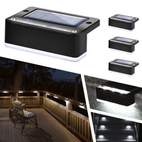 1 x RAW Customer Returns Solpex solar lights for outdoors, 8 pieces, warm white stair light, waterproof solar lights, LED lighting for outdoor stairs, steps, fence, garden, yard, patio, gutter, path, decoration black  - RRP €32.15