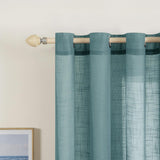 1 x RAW Customer Returns MIULEE Set of 2 Voile Curtain Sheer Linen Curtain with Eyelets Transparent Linen Look Curtain Eyelet Curtain Living Room Window Curtain Translucent Decorative Curtain Bedroom 140 x 145 cm W x H Dusty Blue - RRP €26.21