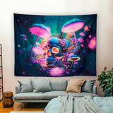 5 x Brand New HYSENM Blacklight Tapestry UV Reactive Tapestries Psychedelic Cat Butterfly Wall Hanging Aesthetic Wall Decoration for Bedroom Living Room Christmas Halloween Birthday Party - RRP €102.0