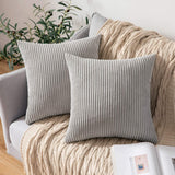 1 x RAW Customer Returns MIULEE Set of 2 cushion covers, corduroy cushion cover, decorative cushion cover, sofa cushion, couch cushion, decorative cushion cover, decorative cushion cover with hidden zip, 50 x 50 cm, light grey - RRP €20.16