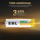 1 x RAW Customer Returns EBL 12 Pack AA Rechargeable Batteries with High Capacity - 12 Rechargeable Batteries AA LR6 2800 Ah 1.2 V NI-MH with Battery Box - RRP €21.6