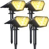 1 x RAW Customer Returns Biling solar lights for outdoors in the garden, 12 LED garden lighting solar spotlights for outdoors, IP67 waterproof 2 modes solar spotlights solar garden lights for outdoors - warm white pack of 4  - RRP €53.99