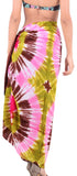 1 x Brand New LA LEELA Women s Bikini Beach Sarong Wrap Maxi Cover up Brown, Tie Dye One Size - RRP €24.0