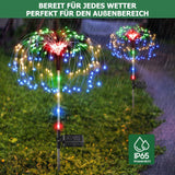 1 x RAW Customer Returns PUAIDA Solar Lights for Outdoor Garden, 2 Pack Fireworks Solar Christmas Lights with Transparent Tube and Colored Light, IP65 Waterproof Solar Christmas Decoration for Outdoor Garden Outdoor Patio - RRP €20.16