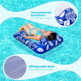 6 x Brand New Ltteaoy Inflatable Water Hammock Swimming Bed, Floating Air Mattress with Net and Inflatable Pillow, Water Hammock for Adults and Children, 150 kg Air Mattress Pool for Summer Pool Parties - RRP €47.94