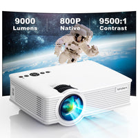 4 x RAW Customer Returns Miden 9000 Lumens Mini Projector, Portable 1080P Full HD Projector, LCD Video Projector with 260 Display 990000 Hours, Compatible with HDMI, USB, VGA, Smartphone, PC, PS5 and TV Stick - RRP €236.0