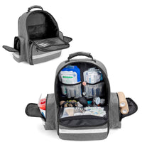 1 x RAW Customer Returns Trunab Emergency Backpack Empty Gray, First Aid Backpack Empty Professional for Medical Accessories, Doctor s Bag Emergency Bag for Rescue Workers, Safety Officer-Updated Shoulder Straps - RRP €89.99