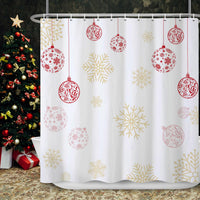 1 x Brand New Ttincceer Christmas Snowflake Shower Curtain 180x180cm Abstract Snowflake Christmas Ball Pattern Bathroom Curtain Merry Christmas New Year Bath Curtain Waterproof Bathtub Curtain - RRP €20.4