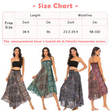 1 x RAW Customer Returns FEOYA Women Bohemian Maxi Skirt Floor Length Beach Dress Skirt A-Line Beach Skirt Holiday Ethnic Style Printed Long Skirt - RRP €34.27