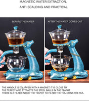 1 x RAW Customer Returns RORA Glass Teapot Set Semi-Automatic Swivel Teapot with Infuser Lazy Kungfu Teapot Set Deer Teapot  - RRP €56.15