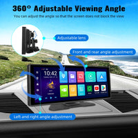 1 x RAW Customer Returns Wireless Car Radio with 10.26 inch Touchscreen Apple Carplay Android Auto with Dash Cam 4K, Portable Car Stereo with AirPlay Bluetooth GPS WiFi AUX, Siri, Google AHD Rear View Camera - RRP €21.6