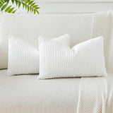 1 x RAW Customer Returns JOTOM Set of 2 Corduroy Cushion Covers Decorative Cushion Cover Sofa Cushion Couch Cushion Decorative Cushion Cover Decorative Cushion Cover for Sofa Living Room 40 x 60 cm Pure White - RRP €14.99