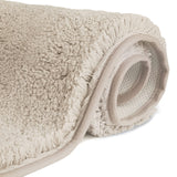 1 x RAW Customer Returns FCSDETAIL non-slip, deep pile bath rugs 80X150 cm, machine washable bath mat, bath rug with water-absorbent, soft microfibers for bathtub, shower and bathroom beige  - RRP €56.99