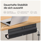 1 x RAW Customer Returns Cable duct desk black set of 2 - stainless steel cable management desk cable duct with 5 cable cutouts - easy to install cable organizer - cable holder from Desktronic - RRP €32.99