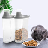 1 x RAW Customer Returns Kerhouze Set of 2 Dog Food Storage Airtight Pet Food Container with Measuring Cup Pourer Feed Dispenser for Cat Food Bird Food 2.3L Gray - RRP €20.57