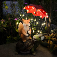 1 x RAW Customer Returns lifemet Solar Animals Statue Garden Decoration Outdoor - Solar Lights Garden Figures Turtle Squirrel Garden Statues Balcony Terrace Decoration, Birthday Gift for Women Mom Grandma Girlfriend - RRP €29.99