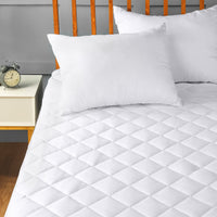 1 x RAW Customer Returns Utopia Bedding Quilted Mattress Topper 160 x 200 cm, Soft Microfiber Mattress Cover, Quilted Mattress Protector With Elastic Bands, 4 Corner Elastics Stretchable Up to 30 cm White  - RRP €21.49