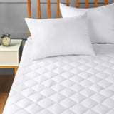 2 x RAW Customer Returns Utopia Bedding Quilted Mattress Topper 140 x 200 cm, Soft Microfiber Mattress Cover, Quilted Mattress Protector With Elastic Bands, 4 Corner Elastics Stretchable Up to 30 cm White  - RRP €39.98