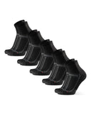 1 x RAW Customer Returns DANISH ENDURANCE 5 Pairs Quarter Running Socks, Technical, Anti-Blister Padding, for Women Men Black Grey 43-47 - RRP €42.95