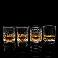 1 x Brand New KANARS Whiskey Glasses Set, Lead-Free Crystal Whiskey Glass, Unique Anniversary Gift Ideas for Dad Boyfriend Husband Grandpa, Stylish Gift Box, Set of 4 Mixed 4 Styles, 300 ml - RRP €20.4