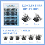 1 x RAW Customer Returns Cluster Eyelash Extensions 120PCS Cluster Eyelashes Individual Eyelashes D-Curls 0.07mm, 8-16mm Wide Stem Natural Eyelashes DIY Eyelash Extensions GEMERRY Eyelashes C09-D-0.07-8-16mm  - RRP €9.91