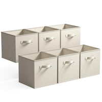 1 x RAW Customer Returns GRANNY SAYS fabric storage cubes, 6 pieces boxes for Kallax shelf, 33 x 33 x 32.4 cm foldable shelf box with handles for children s room craft room organization, beige fabric boxes storage - RRP €24.19