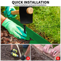 1 x RAW Customer Returns Flexible lawn edge made of plastic, length 10m, height 5cm, lawn edge plastic, lawn edge height, bed edging, lawn sheets, mowing edge palisade, with 50 fastening nails 1 pair of gloves - green - RRP €29.99