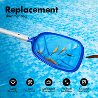 1 x RAW Customer Returns Masthome pool cleaning set, pool net with long telescope made of aluminum, 3-part pool net with pool brush cleaning and swimming pool thermometer for pool cleaning leaves and dirt - RRP €34.44