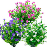 10 x Brand New 12 bundles of artificial flowers for outdoors, artificial flowers outdoor balcony plants, UV-resistant weatherproof plastic flowers decoration, artificial flowers for balcony garden balcony box flower box-white fuchsia purple - RRP €189.9