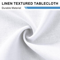 1 x RAW Customer Returns DWCN White Tablecloth Linen Look Washable Table Linen Water-Repellent Tablecloth for Dining Room, Garden, Party, Weddings or Household, 135 x 200 cm - RRP €21.99