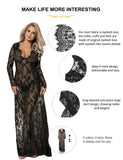 1 x RAW Customer Returns comeondear women s dresses sexy lace long long sleeve V-neck negligee pregnancy maternity dress cocktail dress evening dress, SM 36 EU 38EU, black - RRP €29.99