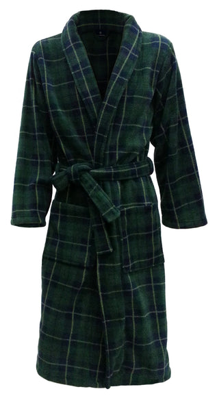 1 x RAW Customer Returns John Christian - Soft Thermal Fleece Robe - Blue Green Tartan - Men XL  - RRP €39.99