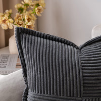 1 x RAW Customer Returns MIULEE Set of 2 Corduroy Cushion Covers Velvet Cushion Soft Throw Pillow Decorative Pillowcase Modern Cushion Cover Sofa Cushion Decorative Pillow Couch Cushion for Living Room Bedroom Dark Grey 40 x 60 cm - RRP €25.97