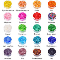 1 x RAW Customer Returns 16000 Pieces Glass Seed Beads 20 Colors 2 mm Silver Lined Pony Beads Tiny Spacer Beads in Container Box with 18 m Elastic Crystal String Cord - RRP €19.15