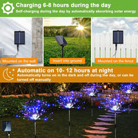 1 x RAW Customer Returns yowin garden decoration solar lights for outdoors, 4 x 120 LED solar lights dandelion, 8 modes solar plug garden lighting weatherproof solar lamps fireworks for garden balcony terrace decoration - multicolored - RRP €29.38