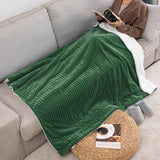 6 x Brand New MIULEE Cuddly Blanket Thick Blanket Lamb Blanket Bedspread Striped Fluffy Soft Blanket Sofa Throw Couch Blanket for Bed Sofa Living Room 125 x 150 cm Dark Green - RRP €209.94