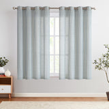 1 x Brand New TOPICK Linen Curtains Striped Curtains with Eyelets Modern Beige Linen Look Curtain Living Room Privacy Curtain Light Filtering Eyelet Curtain with Stripe Pattern Set of 2 130x145 Black on Beige - RRP €43.36