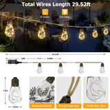 1 x RAW Customer Returns AGOTD LED fairy lights for indoor and outdoor use, 6M vintage fairy lights with hemp rope, 20 LED light bulbs fairy lights 8 modes decoration for gardens, parties, balconies, weddings, rooms, caf s, decorations  - RRP €24.41