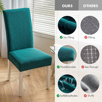 3 x RAW Customer Returns MIULEE Adjustable Dining Chair Covers Flower Type Stretch Cover for Modern Decoration Seat Chair Cover Pack of 2 Chair Covers Blue-Green Suitable for Dining Room, Living Room, Office - RRP €57.45