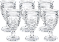 1 x RAW Customer Returns Kingrol Set of 6 10 oz wine glasses, 300 ml vintage water glasses, goblet glasses set, romantic crystal glass for parties, daily use - RRP €30.36