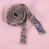 1 x RAW Customer Returns ULTNICE Crystal Rhinestone Dress Sash Belt DIY Hats Shoes Bag Embellishments 1m Blue  - RRP €20.4