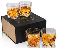 1 x RAW Customer Returns KANARS Whiskey Glasses Set, Lead-Free Crystal Glasses, Whisky Glass, Beautiful Gift Box, 4-Piece, 300 ml, High Quality - RRP €35.64