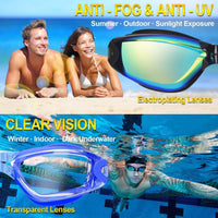 1 x RAW Customer Returns Adispotg swimming goggles for men, women, teenagers, diving goggles, adults, anti-fog and UV protection, adjustable strap, comfort, professional swimming goggles for men, women, girls, boys, 10 years - RRP €11.08