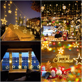 1 x RAW Customer Returns Avoalre light curtain 12 stars 2M light chain 138 LED star curtain expandable max. 21 sets , star curtain lights window Christmas lighting 8 modes light chain warm white Christmas decoration - RRP €27.99