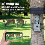 1 x RAW Customer Returns ZAIYW 4G LTE Solar Wildlife Camera with SIM Card Mobile Phone Transmission App, 2.7K HD Live Video Wildlife Camera 120 20M Motion Detector 940nm No Glow Night Vision Trail Camera IP66 Waterproof for Animal Monitoring - RRP €75.13