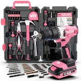 1 x RAW Customer Returns Hi-Spec 81-piece pink tool set with 18V pink cordless drill and bit set. DIY for the woman in the house. All in one storage case - RRP €92.99