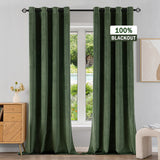 1 x Brand New EMEMA 2 pieces 100 opaque blackout curtain velvet curtains curtain with eyelets thermal curtain eyelet curtain blackout curtains for bedroom living room, 140 x 145 cm Matcha Green - RRP €33.95